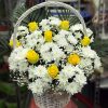 Фото товара Корзина "Жёлтые хризантемы и розы""